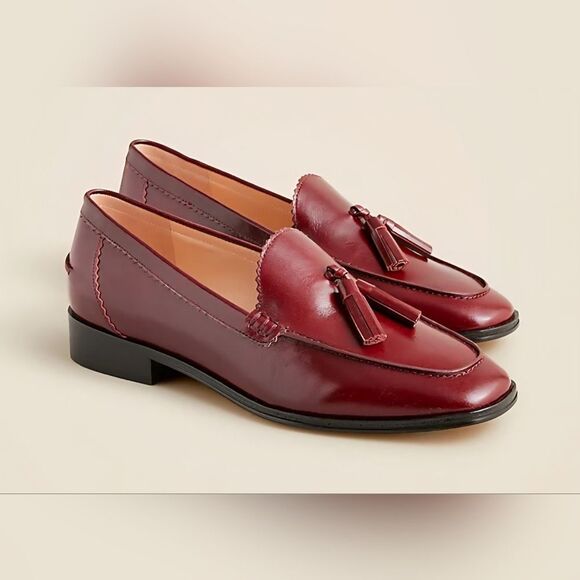 J Crew Maison Tassel Loafers in Italian Leather Women's 7 - Picture 1 of 8